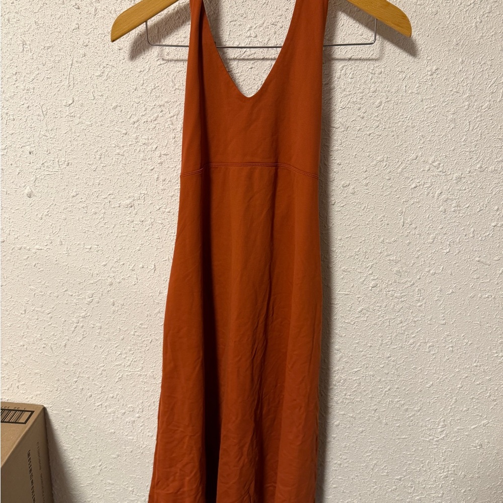 Patagonia Vibrant Orange Halter Tie Back Dress